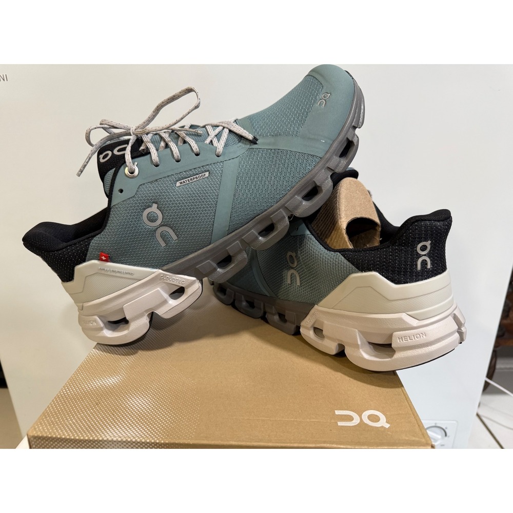 On Cloudflyer Waterproof Mens Running Shoes Sea Glacier 12166102 Size 9